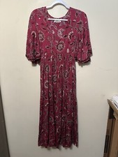 Omika Anthropologie Pia Floral Maxi Dress Size XS Boho Festival Preppy Classic