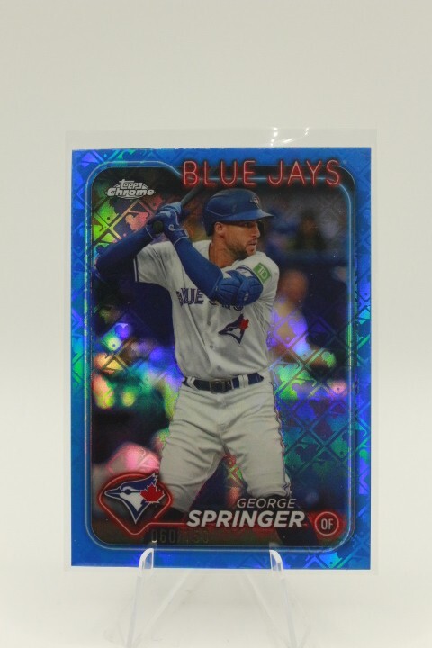 2024 Topps Chrome Logofractor George Springer Blue Refractor #60/150 Blue Jays