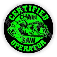 3pcs Chainsaw Operator Funny Hard Hat Stickers Helmet Decals Chain Saw Trained