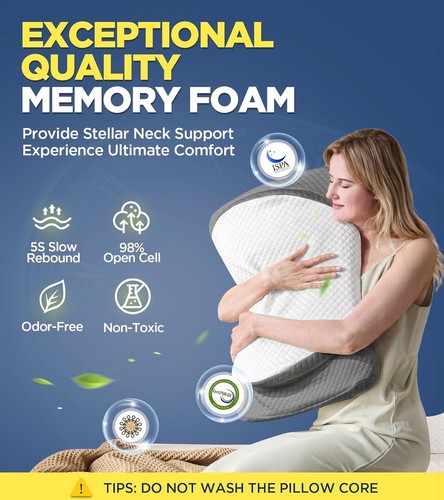 Ultra Comfort Cervical Neck Pillow for Pain , Adjustable Side Sleeping Pillow... - Picture 4 of 6