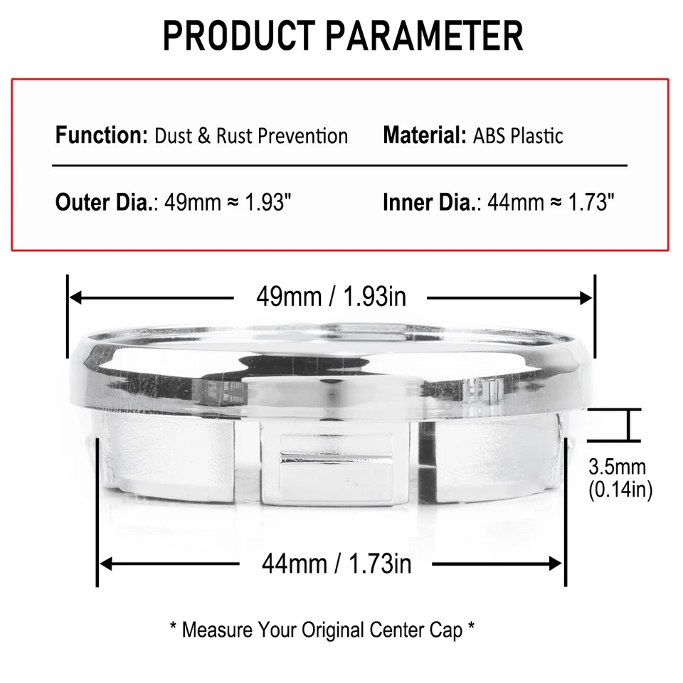 Tapacubos centrales de rueda 4 piezas 49 mm (1 15/16 pulgadas) para Scion FR-S 86 GR86 BRZ #28821CA010 Foto 3 de 4