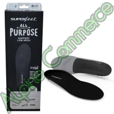 *1-Pair* SuperFeet All-Purpose Support Low Arch Size-F Insole Black 3412