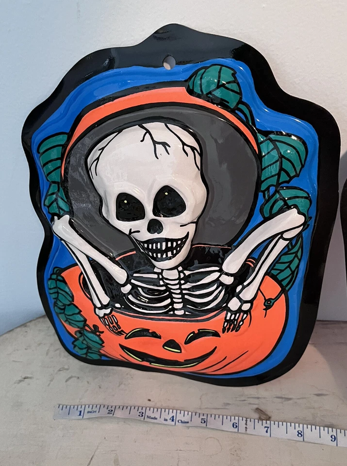 "Juego de 3 disfraces de fantasmas esqueleto de Halloween vintage decoración de fiesta utilería 9""" Foto 4 de 4