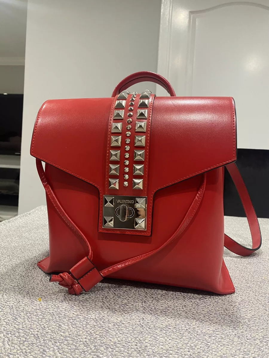 valentino red studded bag