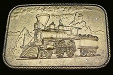 Steam Locomotive Train Railroad Western Vintage Belt Buckle