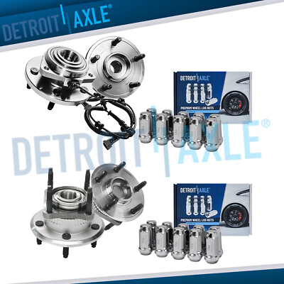 Front Rear Wheel Hub Bearings +20pc Lugnuts for 2005-10 Commander Grand Cherokee
