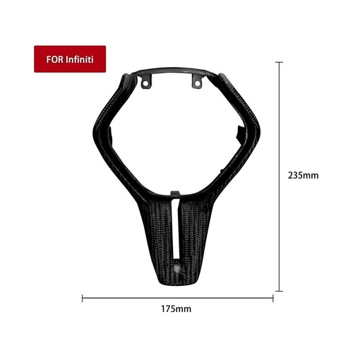 For 2017-2023 Infiniti Q50 Q60 Steering Wheel Trim Carbon Fiber Replacement BLK - Picture 5 of 8