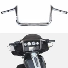 Chrome 10" Rise Meathook Bar Handlebar For Harley Electra Glide Street Glide