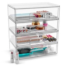 Sorbus Acrylic Organizer Storage Drawers 4 Flat Drawer 