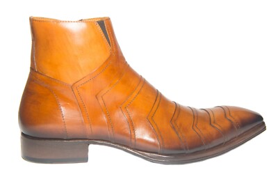 Jo Ghost 2033 Italian men dressy cognac leather ankle boots  display picture 2