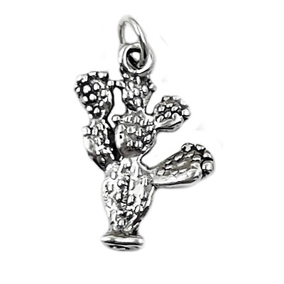 Sterling Silver Prickly Pear Cactus Charm or Pendant
