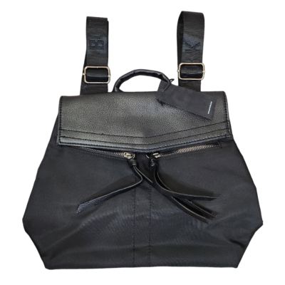 Botkier Black Faux Leather Trim Flap Mini Backpack Shoulder  display picture 2