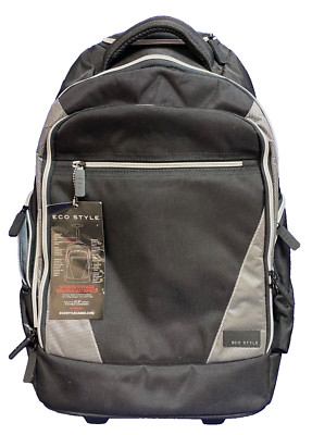 Eco Style Tech Exec Rolling Backpack 17.3'' Laptop-Tablet-NEW-Old Stock
