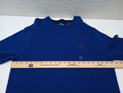 Chaps Sweater Mens Large Blue Longsleeve Pullover Cotton Knit