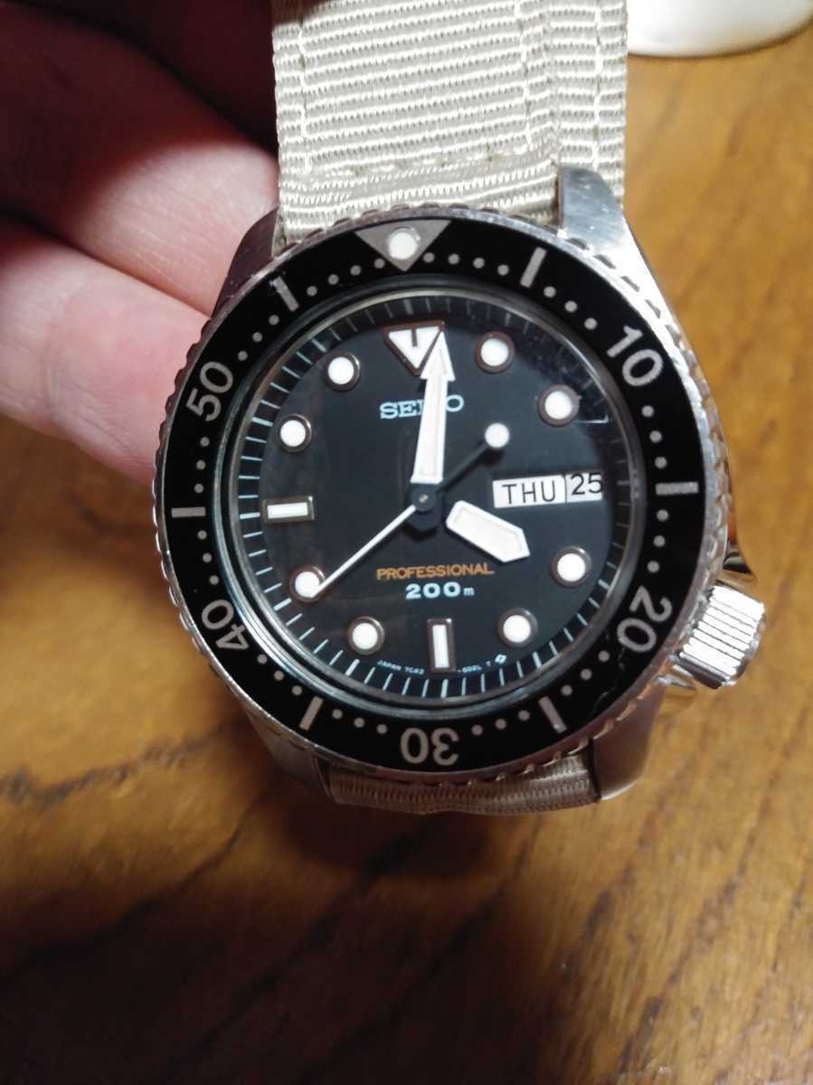 SEIKO QUARTZ DIVER'S PROFESSIONAL 200M 7C43-6010 Quartz Watch Ex++ Rare