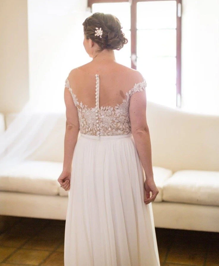 Vestido de novia Reem Acra Juliet, talla de novia 16, cuentas, seda, calle talla 10 $5995 nuevo Foto 3 de 4