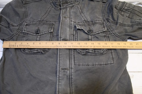 Lucky Brand Women's M Gray Utility/Military Jacket Full Zip & Button Grunge - Picture 13 of 16