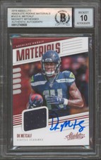 DK Metcalf Signed 2019 Absolute Rookie Materials #14 RC Card Auto 10 BAS Slab