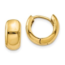 7mm 14K Yellow Gold Hinged Hoop Earrings TM613