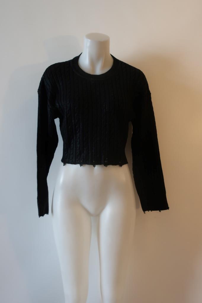 トップス andmary Kitty cable knit tops Black ANDMARY】Kitty cable knit tops