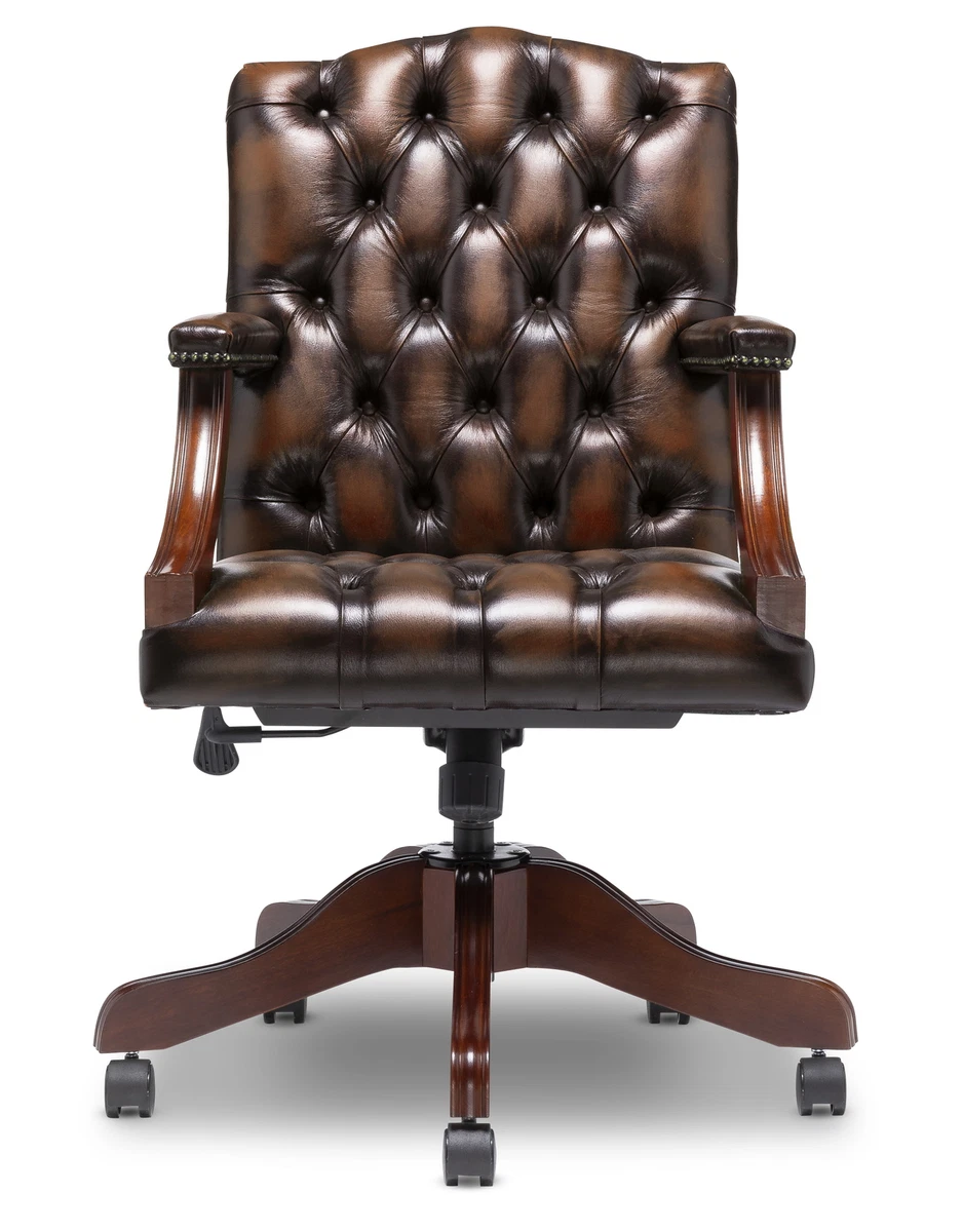 Brown swivel 2024 office chair
