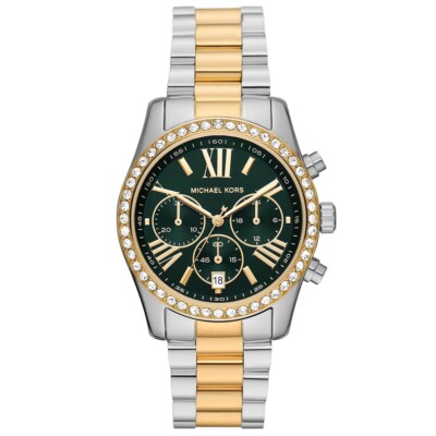 MICHAEL KORS Oversized Lexington Pavé Two-Tone Watch MK7303