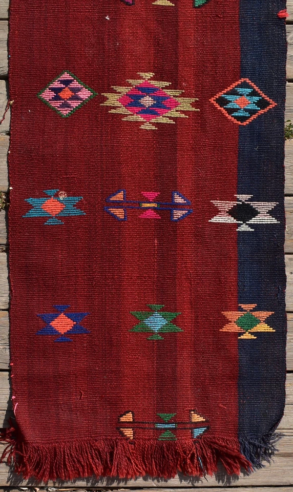 Alfombra Turca 1'x10' Alfombra Oriental Cicim Runner Kilim Corredor Pasillo A... - Imagen 3 de 4