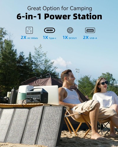 Central Eléctrica Portátil 56000mAh, 179.2Wh LiFePO4 Batería de Respaldo con 2 300W (600W) - Imagen 4 de 8
