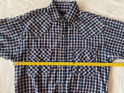 Vintage PLAINS Westernbekleidung, Pearl Snap Cowboyshirt, kurzärmelig, Herren Größe S - Bild 5 von 7