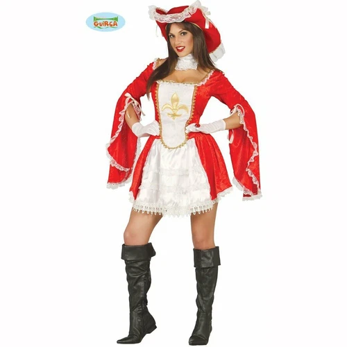 COSTUME MOUSQUETAIRE ROUGE FEMME - Photo 1/3