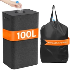 100L Recycling Bin, Large Recycle Bin with Lid and Reusable Inner Bag
