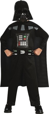 KINDER STAR WARS KOSTÜM SET / Jungen Darth Vader Overall Umhang Maske Karneval