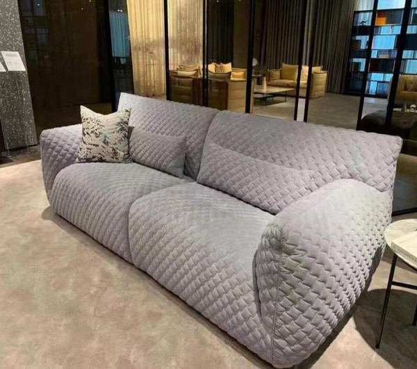 Wohnzimmer Sofa 3 Sitzer Grau Polster Sofas Design Holz Textil Neu Modern-image