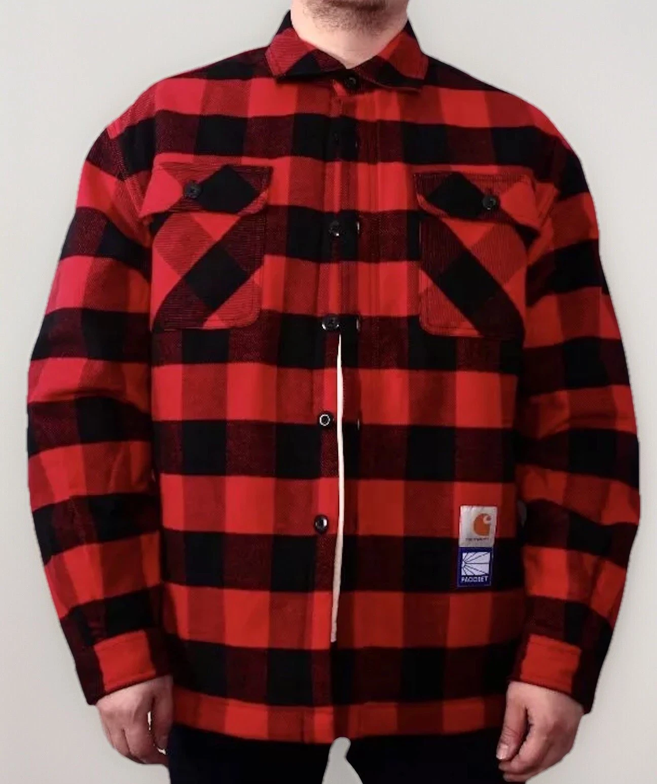 Paccbet x Carhartt WIP Camicia Giacca Bufalo Check Rosso S
