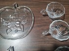 Vintage Hazel Atlas Apple Blossom Glass Snack Set. 4 Pc. Pristine Condition. — photo 6