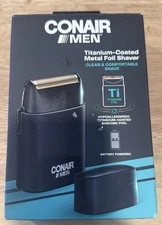 Conair 2AA Battery Foil Shaver Titanium-Coated Hypoallergenic Foil