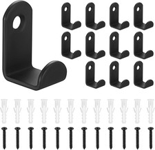 12 Pcs Black Coat Hooks Wall Mounted, Small Heavy Duty Black Wall Hooks for Hang