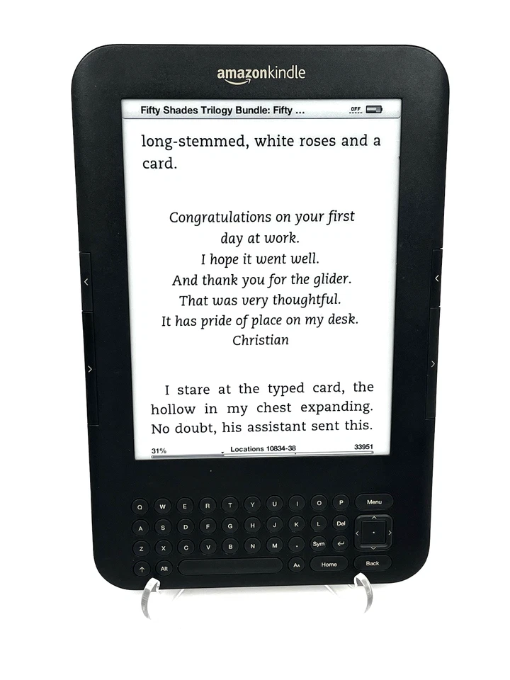 Amazon Kindle Keyboard 3rd Gen D00901 Wi-Fi w/ Charger & New Battery Bundle - Image 2 of 4