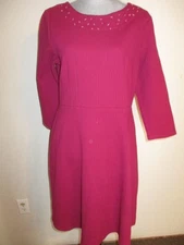 Joules FAB! SHAY Magenta Berry Pullover Waffle A-line Dress w Beading Size US 12