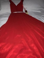 May Queen Couture USA Size 4 Special Occasion new red Maxi Dress