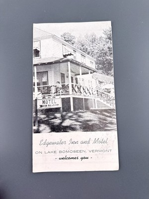 Edgewater Inn & Motel Lake Bomoseen VT Vermont Travel Brochure Pamphlet A1