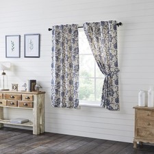 Farmhouse 63"x36" Panel Pair Creme Rod Pocket Dorset Window Curtains VHC Brands