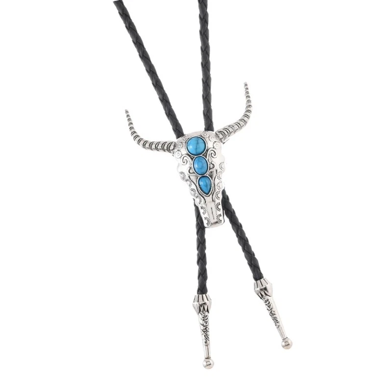 Cow Head Pendant Bolotie Antique Necklace Jewelry Necktie For Men Shirt Sweater