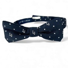 Janie and Jack Boys Bow Tie Adjustable 5-11 year Olds Navy Blue Logo Polkadots