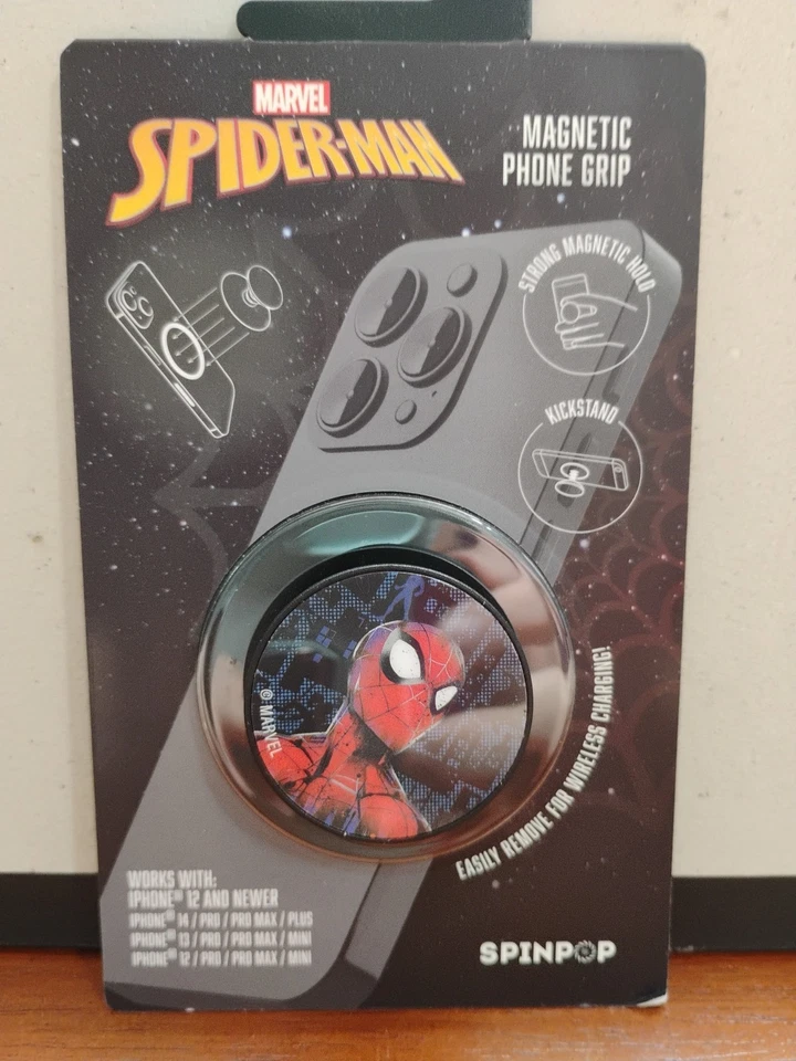 漫威蜘蛛侠磁性手机手柄 Spinpop(带 iPhone12 及更高版本) — 第 2/4 张图片