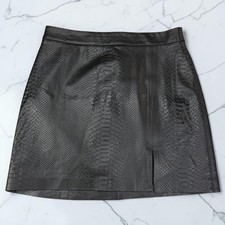Aritzia Wilfred Patio Vegan Leather High Waisted A-Line Mini Skirt Womes 8 Black