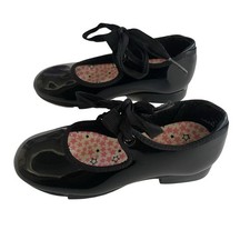 Capezio Jr. Tyette Tap Shoes Girls Size 9M Black Patent Tap Shoes N625C PAT9M