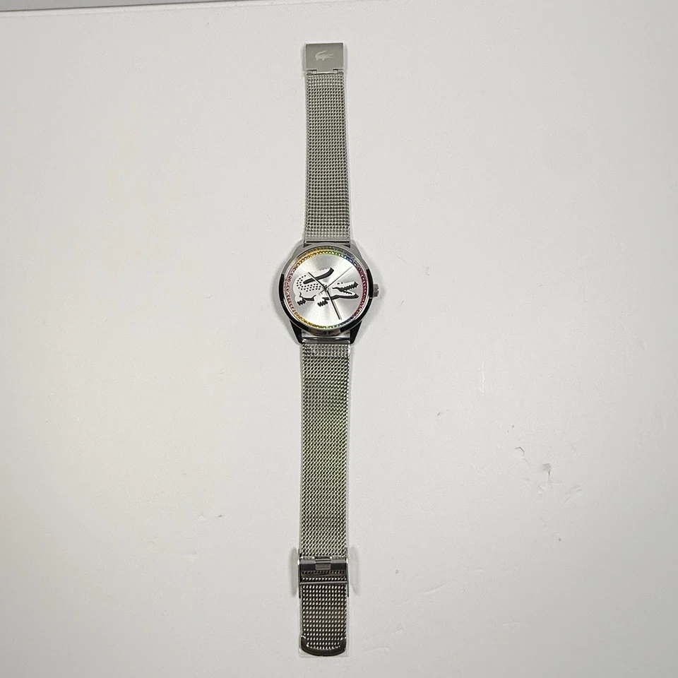 Lacoste Ladycroc 2001259 Rainbow Crystals Silver Dial Mesh Band Women’s Watch - image 4 of 4