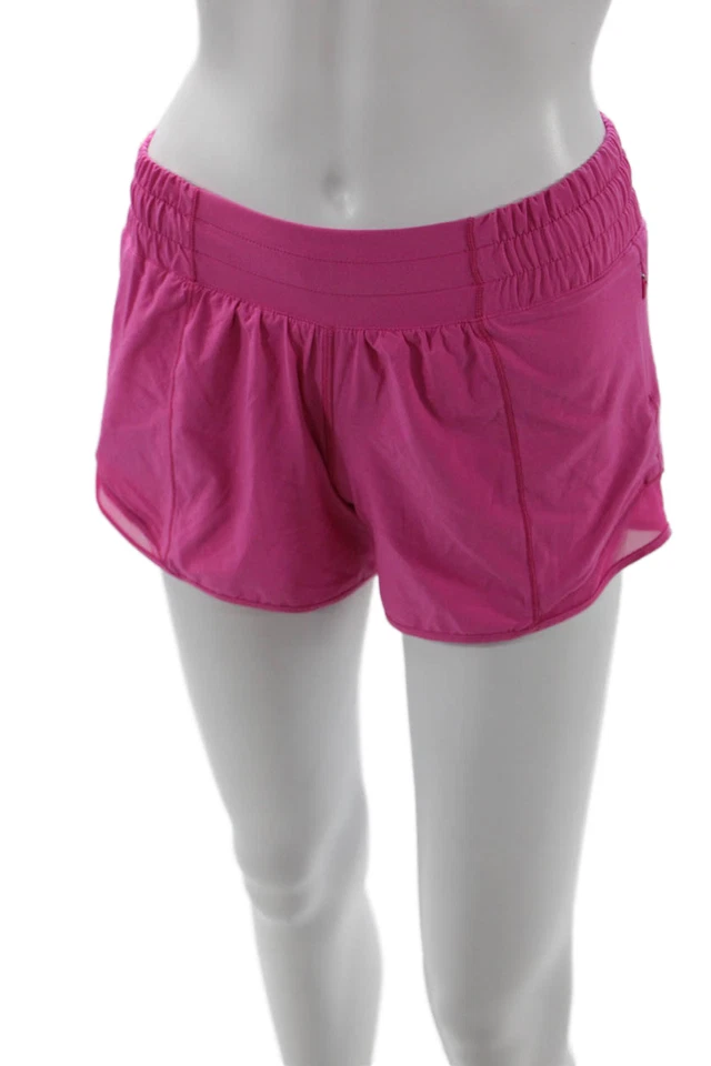 Pantalones Cortos Deportivos Lululemon Unisex Rosa Poliéster Elastano Talla 2 Foto 2 de 4