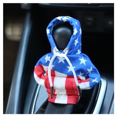 Stacool Car Gear Shift Cover with US Flag Design,Fashionable Gear Colorful/U+D